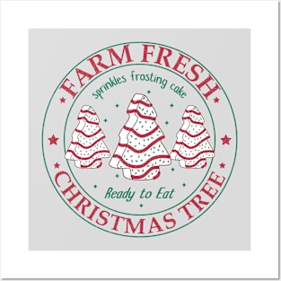 Cute Farm Fresh Christmas Tree Cake, Vintage Logo Posters and Art